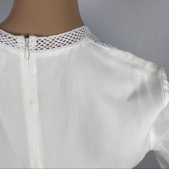 NEW A.L.C. WHITE CROCHET INSET SHIFT MINI DRESS - Picture 8 of 9